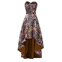 Muddy Camo Wedding Guest Bridesmaid Dresses High Low Evening Prom Gown 2023
