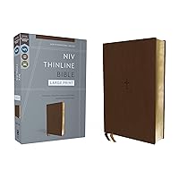 NIV, Thinline Bible, Large Print, Leathersoft, Brown, Red Letter, Comfort Print NIV, Thinline Bible, Large Print, Leathersoft, Brown, Red Letter, Comfort Print Imitation Leather