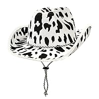 Beistle Cow Print Cowboy Hats – Adjustable Chin Strap, Halloween Costume Dress Up, Wild West Themed Parties, Animal Print Hat
