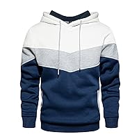 Hoodies For Men,Men's Novelty Color Block Pullover Fleece Hoodie Long Sleeve Slim Fit Hoodies Casual Sweatshirt