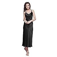 LilySilk Silk Nightgown for Women 22 Momme Mulberry Silk Maxi Fitted Dress Long Flowy for Spring Summer
