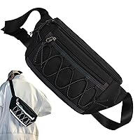 Fanny Pack Waterproof Waist Bag with Adjustable Strap Crossbody Bag Men Large Capacity Fanny Pack for Men Women Cycling Hiking Running Workout Traveling Black