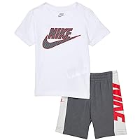 Nike Boy's Sportswear Amplify T-Shirt and Shorts Set (Toddler/Little Kids) Smoke Grey 6 Little Kid