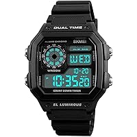 Fashion Mens Watch LED Digital Sport Watch Waterproof Chronograph Wrist Watches Alarm Luminous Rubber Watch
