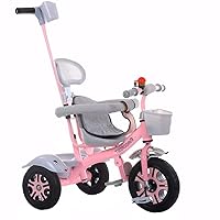 Children's Tricycle 1-5 Years Old Baby Bicycle Infant Outdoor Bicycle with Brake 4 Colors Can Be Used As A Gift (Color : Red) (Color : Pink)
