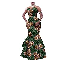 African Print Long Dresses for Women Wax Ankara Clothing Casual Dashiki Wear Floral Party Gown Wear
