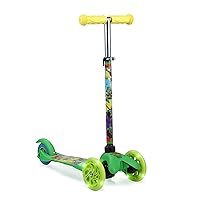 TMNT Light Up Self Balancing Scooter for Kids - 3 Wheeled Scooter with Extra Wide Anti-Slip Deck, Rear Brake, Lean to Steer, Lightweight Design, for Kids 3 & Up, 75 LB Limit