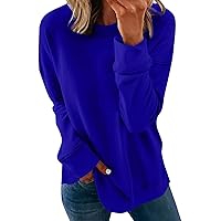 Cute Tops, 80S Outfit Winter Tops for Women Trendy Women's Round Neck Tops Cotton Shirts Casual Fashion Shirt Tops Women's Casual Long Sleeve Tops Beach Graphic Tees for Women (2-Blue,3XL)