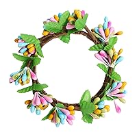Easter Decorations, Dried Flowers, Artificial Plants & Flowers, Easter Wreath for Front Door Artificial Wreaths for Spring Easter Decor