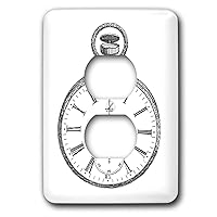 3dRose lsp_43725_6 Black N White Pocket Watch Outlet Cover