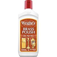 Wright's Brass and Copper Polish and Cleaner - 8 Ounce - Gently Cleans and Removes Tarnish Without Scratching