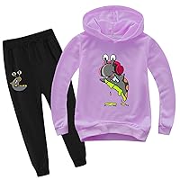Boys Girls 2 Pieces Outfits Comfy Sweatsuits Fall Long Sleeve Athletic Sweatshirts and Sweatpants Suits with Hooded