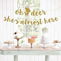 Oh Deer Shes Almost Here Banner Oh Deer Banner Woodland Baby Shower Decorations Oh Deer Baby Shower