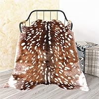 Faux Deer Rug 3x3.6' Feet Sika Deer Hide Carpet Animal Printed Rug Cow Hides and Skins Rug Faux Cowhide Rug for Living Room