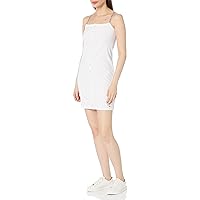 Tommy Hilfiger Women's Snap Front Bodycon Ribbed Tube Mini Dress, Bright White