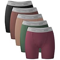 BAMBOO COOL Womens Boxer Briefs Boy Shorts Underwear Soft Stretch Panties for Women, 5-Pack