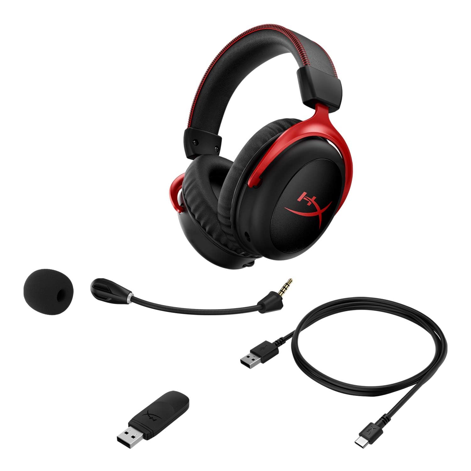 HyperX Cloud II Wireless -Gaming Headset for PC, PS5, PS4, Long Lasting Battery Up to 30 Hours, DTS® Headphone:X®Spatial Audio, Memory Foam, Detachable Noise Cancelling Microphone with Mic Monitoring