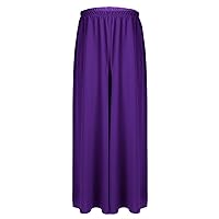 ACSUSS Kids Girls Liturgical Praise Spirit Celebration Palazzo Pants Dancewear Loose Fit Wide Leg Flowy Pants