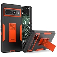 Case for Google Pixel 7 Pro,Military Grade TPU+PC Case,[Built-in Kickstand] Dual-Layer Design Heavy Duty Protection Magnetic Colorful Phone Case for Google Pixel 7 Pro 5G,6.7 inch 2022 (Orange)