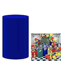 Royal Blue Cylinder Plinth Covers for Kids Birthday Parties Baby Shower Decoration Pedestal Stand Fabric Cover
