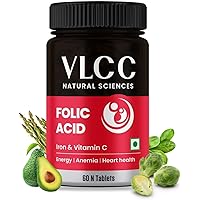 KC Folic Acid with Iron, Zinc & Vitamin C for Energy | Helps in Healthy fetal Development, Promotes Fertility | Prevents Anaemia - 60 Tablets (1)
