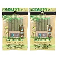 Organic Pre Rolls, Tobacco & Chemical Free, Super Slow Burning, 100% Real Palm Leaf, Just Fill It (10 Kings)