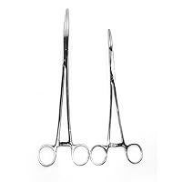 SurgicalOnline Set of Curved Long Forceps in 10