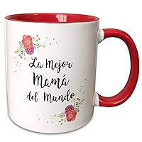 3dRose Floral La Mejor Mama del Mundo Spanish Best Mom in the World greatest - Mugs (mug_312370_5)