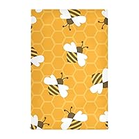 Lint Free Tea Towels Bee Happy Good Luck Honey Yellow Kitchen Towels and Dishcloths Absorbent Towels Terry Cloth Kitchen Hand Towels Coffee Dishtowels Coffee 28x18in