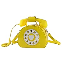 Oweisong Fun Telephone Purse for Women Novelty Pink Phone Tote Handbags Top Handle Shoulder Crossbdoy Bag