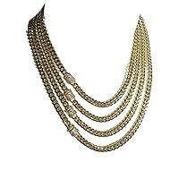 Miami Cuban Link Chain Choker Necklace CZ diamond Lock Real Solid 14K Gold Finish Stainless Steel, Cuban Choker, Cuban necklace, Gold Cuban Chain, 10mm Miami Cuban Link Chain
