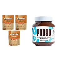 Oomph! Peanut Butter Indulgence Chews (3 Pack) and Pongo Hazelnut Protein Spread (13oz)