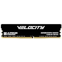 A-Tech Velocity RAM 32GB DDR4 3200MHz (PC4-25600) XMP 2.0 UDIMM 1.2V Non-ECC DIMM 288-Pin Desktop Computer Gaming Memory - AV32G4D32X