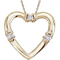 14K Yellow Gold and Diamond Open Heart Pendant (chain NOT included)