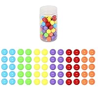 60pcs Chinese Checker Game Replacement Balls,6 Solid Color 14mm Acrylic Game Marbles for Marble Run, Marbles Game,Aggravation Game,Traditional Marbles Games