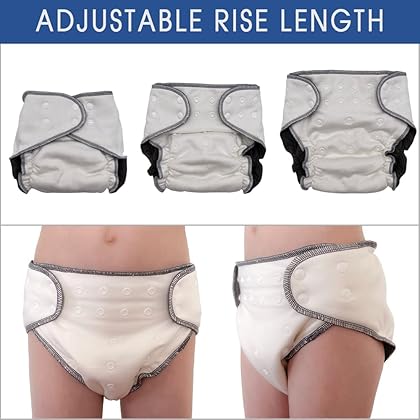 Special Needs Big Kids' Absorbent Briefs: Fitted Cloth Diaper for Incontinence and Bedwetting, Age 6-13 Years (Bamboo Fitted, Junior 2)
