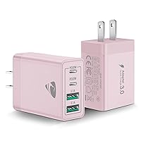 USB C Wall Charger Block 2-Pack, Aiminu 40W Fast Charging Block, 4-Port QC Wall Plug +PD 3.0 Power Adapter Multiport Brick Plug for iPhone 15 Pro 14 13 12 11,X/XS/XR,iPad,Airpods,Samsung Cube Charger