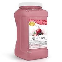 SPA REDI - Clay Mask, Pomegranate, 128 Oz - Pedicure and Body Deep Cleansing, Skin Pore Purifying, Detoxifying and Hydrating - Natural Bentonite Clay, Infused with