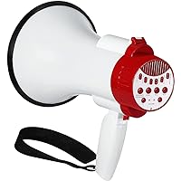 Megaphone Bullhorn | 30-Watt Bull Horn Speaker with Bluetooth Connection | Megaphone with Siren & Whistle Plus Voice Changer for Adults | Blow Horn Loud Speaker with Record & Play