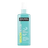 John Frieda Beach Blonde Sea Waves Salt Spray, Wave Texturizing Spray, with Natural Sea Salt to Enhance Wavy Hair for Tousled Volume, 5 Ounce
