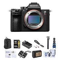 Sony Alpha a7R IV Full Frame Mirrorless Camera (V2) - Bundle with 128GB SD Card, Backpack, Extra Battery, Charger, Wrist Strap, Mic, Tripod, Screen Protector, SD Card Case, Cleaning Kit