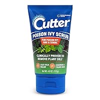 Cutter Poison Ivy, Oak and Sumac Scrub, Removes Poisonous Plant Oils That Cause Rash and Itching, Made with Vitamin E, Fast Itch Relief, Cleanses and Calms Skin, and Natural Exfoliating Beads