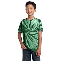 Port & Company Boys Essential Tie-Dye Tee, Small, Forest Green
