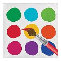 Creative Converting 317266 16 Count Paper Beverage Napkins, Art Party