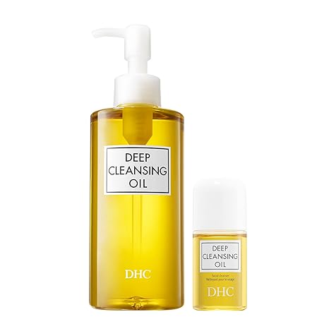 Deep Cleansing Oil and Travel Size, Facial Cleansing Oil, Makeup Remover, Cleanses without Clogging Pores, Residue-Free, Fragrance and Colorant Free, For All Skin Types, 6.7 oz and 1 oz