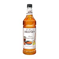 Monin - Brown Butter Toffee Syrup, Buttery-Smooth Flavor with Rich Nutty Aroma, Great for Lattes, Milkshakes, and Iced Coffees, Gluten-Free, Vegan, Non-GMO (1 Liter, 33.8 oz)