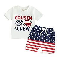 Baby Boys Shorts Set Baby Girls T-shirt +Toddler Boys Shorts Summer Outfit for 4th of July Clothing Sets