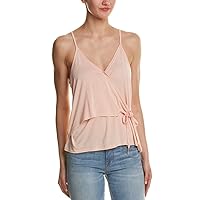 Jack by BB Dakota Women's Ysa Rayon Jersey Crossfront Wrap Tank Top, Dusty Rose, Medium