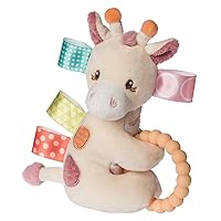 Mary Meyer Taggies Soft Baby Rattle with Teether Ring and Sensory Tags, 6-Inches, Tilly Giraffe