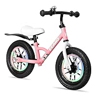 JOYSTAR 12 Inch Kids Balance Bike with Colorful Lighting Wheels, Toddler Balance Bike 2 Year Old, No Pedals Push Bikes for 2-5 Years Old Boys Girls, Balancing Bike